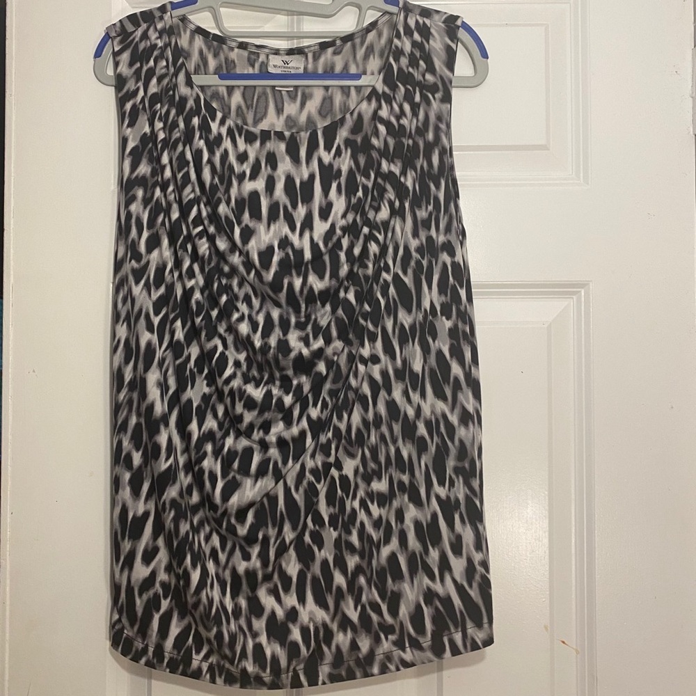 Worthington Black and White Stretch Tank Blouse